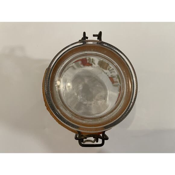 Vtg ARC France Spice Of Life Glass Jar Canister Mushroom Veggie Bail Hinged Lid - Picture 8 of 8